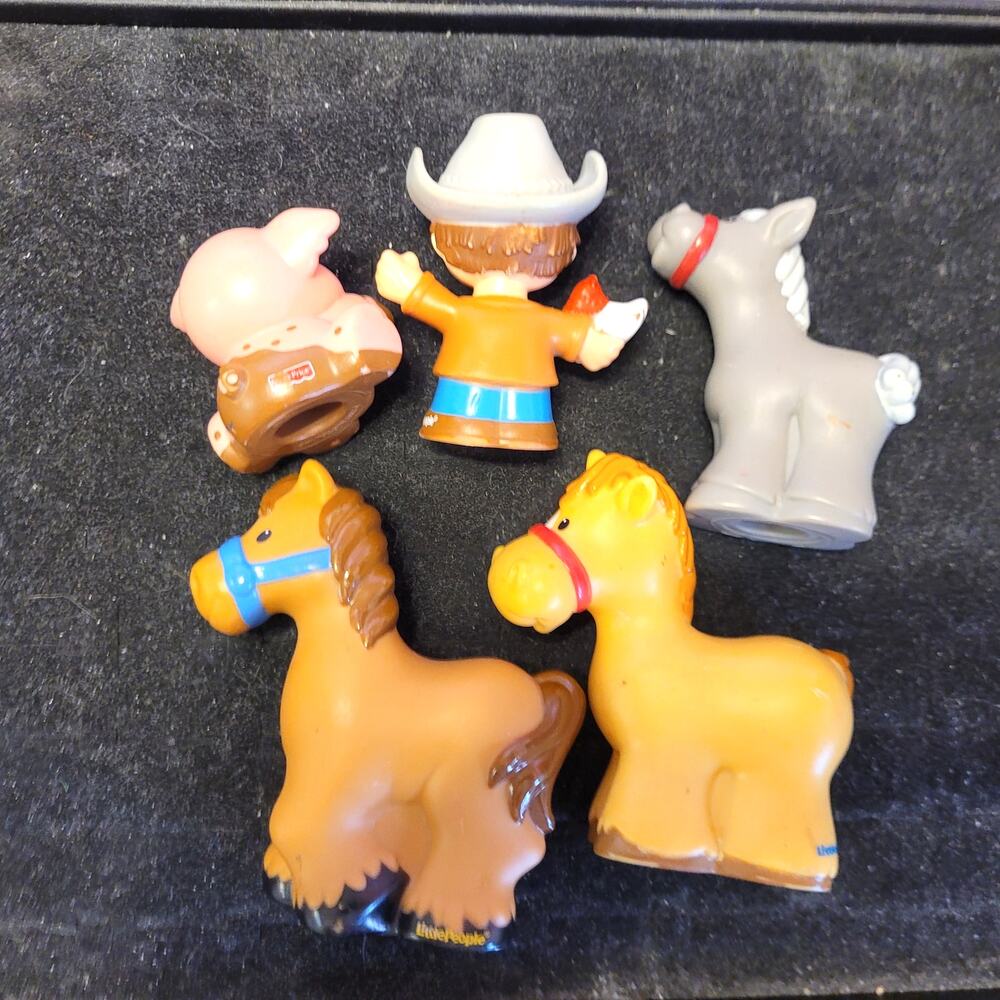 Fisher Price Little People Farm Animal Lot Pig Cowboy Farmer Horses Donkey Toy - Picture 4 of 4